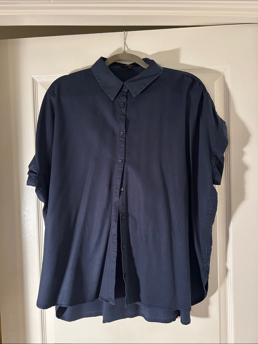 Quince Navy Short-Sleeve Button-Down Shirt